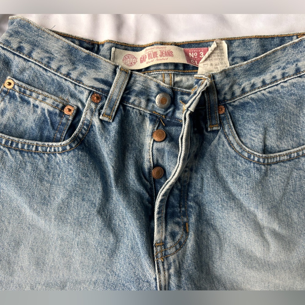 Classic 90s Gap Buttonfly Jeans 100% Cotton Size 6 Ankle - Picture 3 of 7